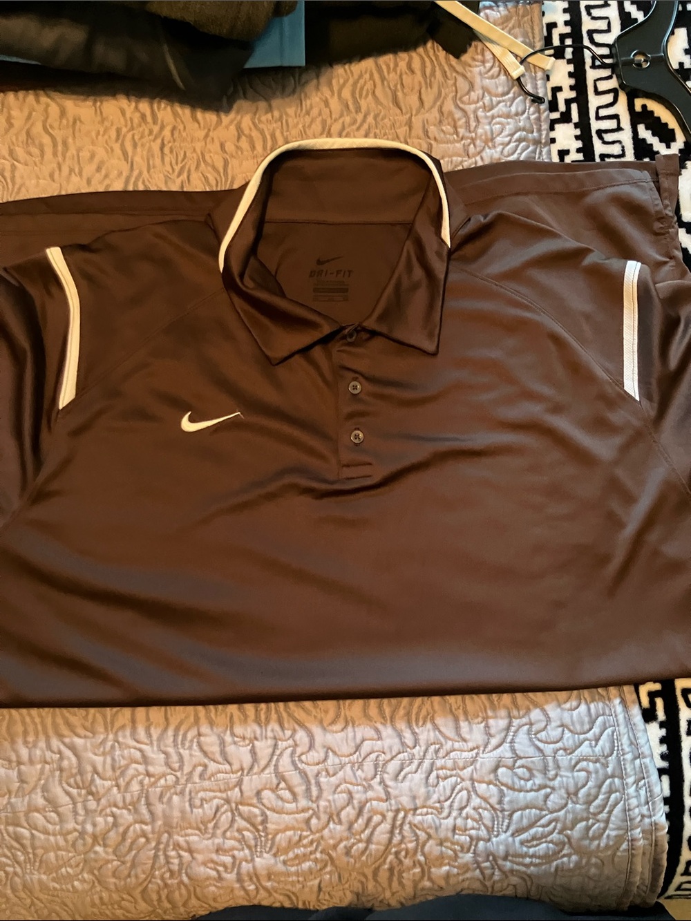 Nike Brown Polo with White Accents
